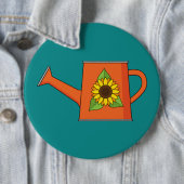 Badge Rond 15,2 Cm Arrosage orange avec tournesol (En situation)