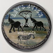 Badge Rond 15,2 Cm Art Eléphant Africain (Devant)