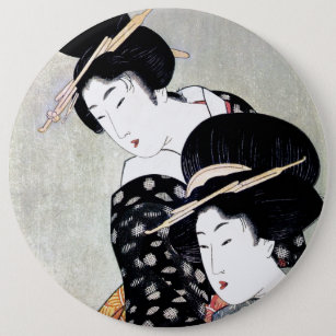 Badge Rond 15,2 Cm Art traditionnel japonais oriental frais de geisha