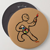 Badge Rond 15,2 Cm Artiste au travail (Devant & derrière)