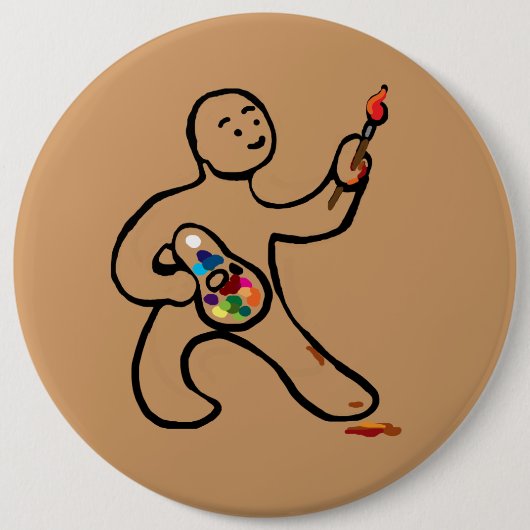 Badge Rond 15,2 Cm Artiste au travail (Devant)