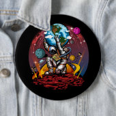 Badge Rond 15,2 Cm Atlas Space Man (En situation)
