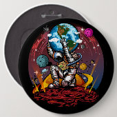 Badge Rond 15,2 Cm Atlas Space Man (Devant & derrière)