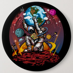 Badge Rond 15,2 Cm Atlas Space Man