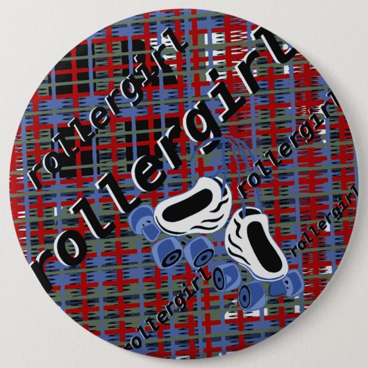 Badge Rond 15,2 Cm attaque de plaid de rollergirl (Devant)