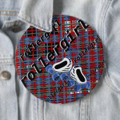 Badge Rond 15,2 Cm attaque de plaid de rollergirl (En situation)