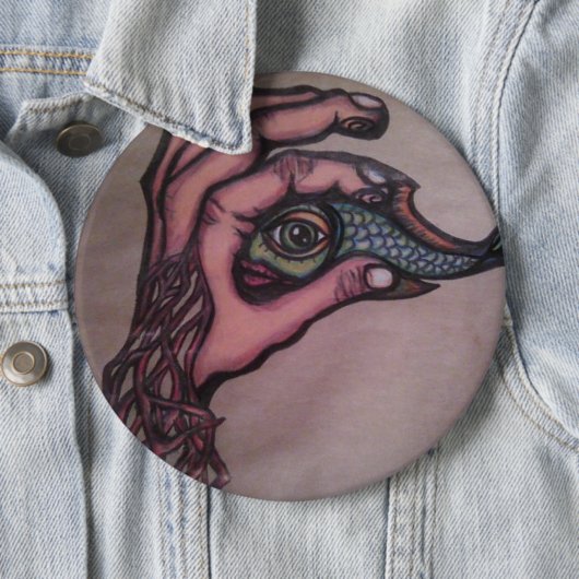 Badge Rond 15,2 Cm Attrapé (En situation)