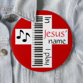 Badge Rond 15,2 Cm Au nom de Jésus, je joue (En situation)