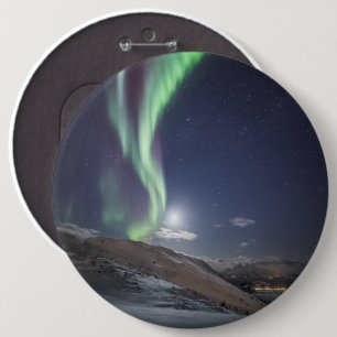 Badge Rond 15,2 Cm Aurora Borealis Norvège
