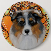 BADGE ROND 15,2 CM AUSTRALIAN SHEPHERD (Devant)