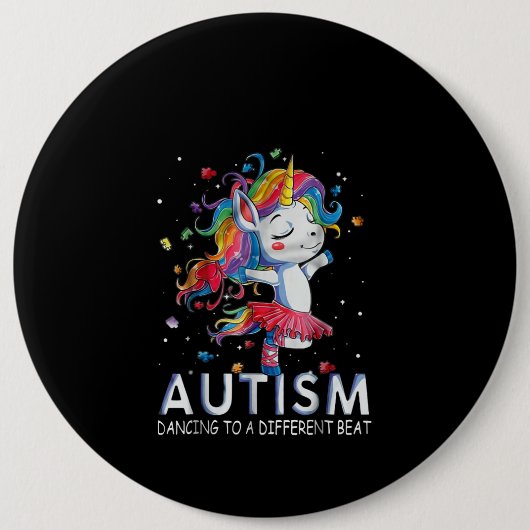 Badge Rond 15,2 Cm Autiste | L'Autisme Dansant À Un Bateau Différent (Devant)