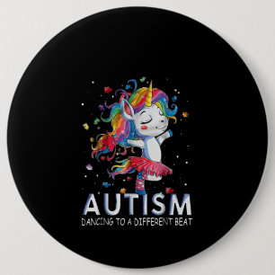 Badge Rond 15,2 Cm Autiste   L'Autisme Dansant À Un Bateau Différent