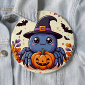 Badge Rond 15,2 Cm Automne/automne/araignée/sorcière/halloween (En situation)
