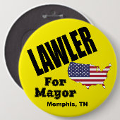 Badge Rond 15,2 Cm Avocat du maire Pin (Devant & derrière)