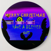 Badge Rond 15,2 Cm Ayez un joyeux Noël de Noël - Un numérique festif (Devant)