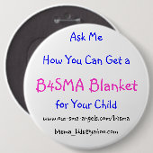 Badge Rond 15,2 Cm B4SMA "demandent" le bouton (Devant & derrière)