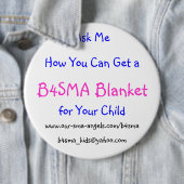 Badge Rond 15,2 Cm B4SMA "demandent" le bouton (En situation)