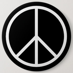 Badge Rond 15,2 Cm B&W Peace