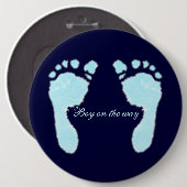 Badge Rond 15,2 Cm Baby Footprints (Boy) (Devant & derrière)