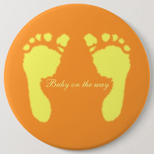 Badge Rond 15,2 Cm Baby Footprints (Yellow)