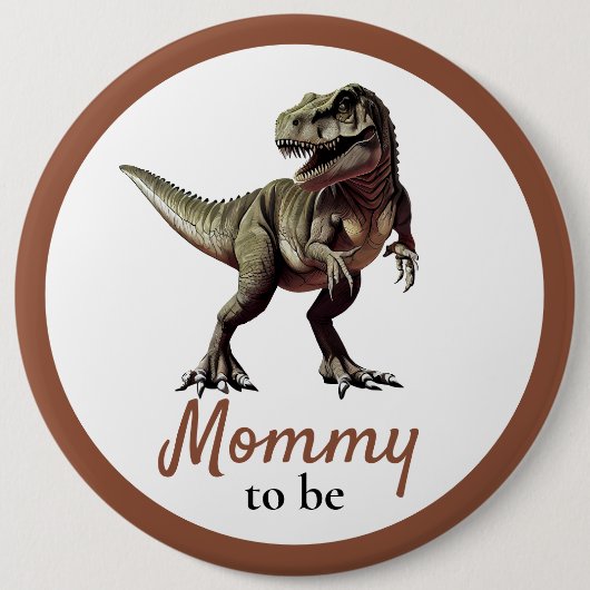 Badge Rond 15,2 Cm Baby shower mammy Dinosaur (Devant)
