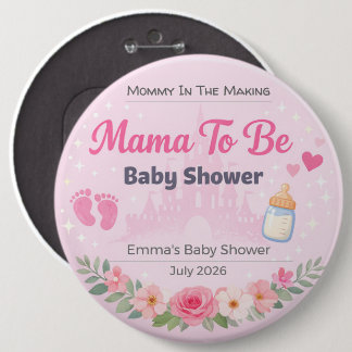 Badge Rond 15,2 Cm Baby Shower Pin | Mommy To Be | Party Favor