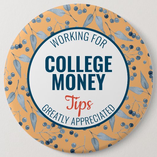 Badge Rond 15,2 Cm Baies bleues Conseils appréciés | Financement univ (Devant)