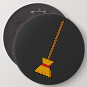 Badge Rond 15,2 Cm Balai de sorcière (Devant & derrière)