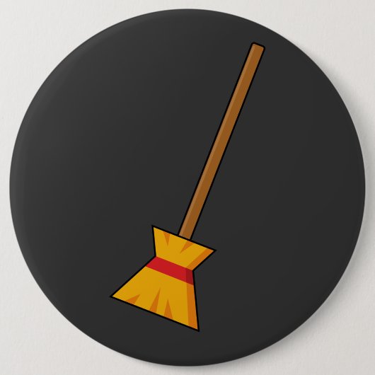 Badge Rond 15,2 Cm Balai de sorcière (Devant)
