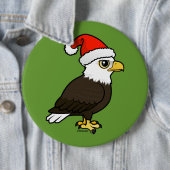 Badge Rond 15,2 Cm Bald Eagle Père Noël (En situation)