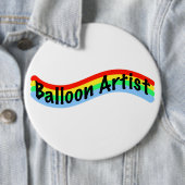 Badge Rond 15,2 Cm Balloon Artist : Bouton de design ondulé (En situation)