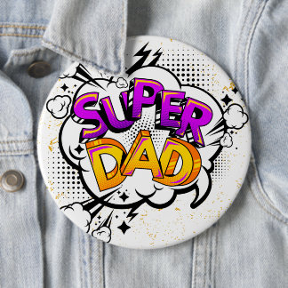 Badge Rond 15,2 Cm Bande dessinée Super Papa Colossal 6" ronde