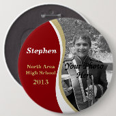 Badge Rond 15,2 Cm Bande Marching Photo Red Gold 2013 (Devant & derrière)