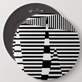 Badge Rond 15,2 Cm Bandes sur bandes en noir et blanc (Devant & derrière)