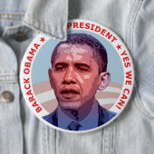 Badge Rond 15,2 Cm Barack Obama pour le président (En situation)