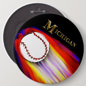 BADGE ROND 15,2 CM BASEBALL MICHIGAN (Devant & derrière)