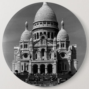 Badge Rond 15,2 Cm Basilique du Sacré-Cœur de Paris France vintage
