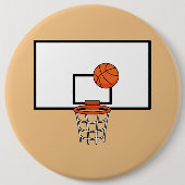 Badge Rond 15,2 Cm Basket-ball (Devant)