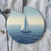 Badge Rond 15,2 Cm Bateau à voile en haute mer (En situation)