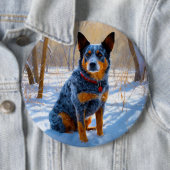 Badge Rond 15,2 Cm Bateau Australien Laisser neiger Noël (En situation)