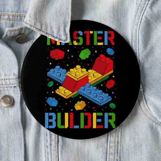 Badge Rond 15,2 Cm Bâtiment Master Builder pour enfants Blocs Constru (En situation)