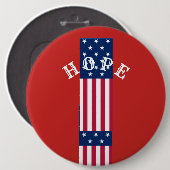 Badge Rond 15,2 Cm Beau Rouge Bleu Blanc Star Hope USA Cake Sta (Devant & derrière)