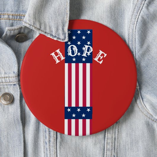 Badge Rond 15,2 Cm Beau Rouge Bleu Blanc Star Hope USA Cake Sta (En situation)