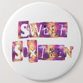 Badge Rond 15,2 Cm Beau Sweet sixteen (Devant)