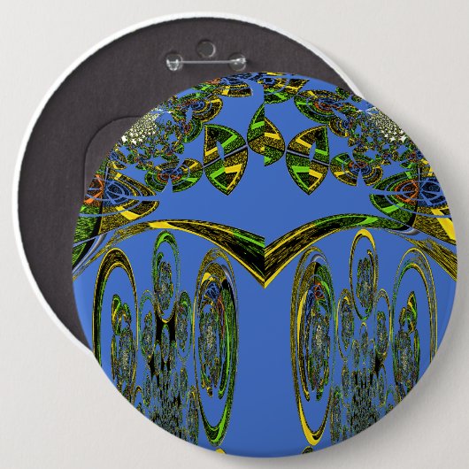 Badge Rond 15,2 Cm Beautiful Iridescent bluebirds design (Devant & derrière)