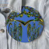 Badge Rond 15,2 Cm Beautiful Iridescent bluebirds design (En situation)