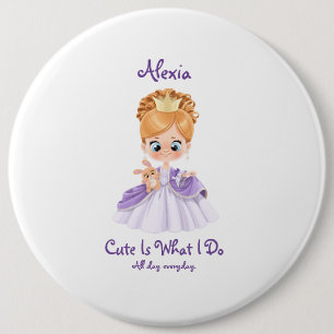 Badge Rond 15,2 Cm Bébé blanc et pourpre