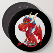 Badge Rond 15,2 Cm Bébé mignon Dragon (Devant & derrière)