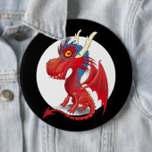 Badge Rond 15,2 Cm Bébé mignon Dragon (En situation)