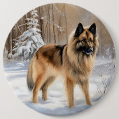 Badge Rond 15,2 Cm Belge Tervuren Laissons neiger Noël (Devant)